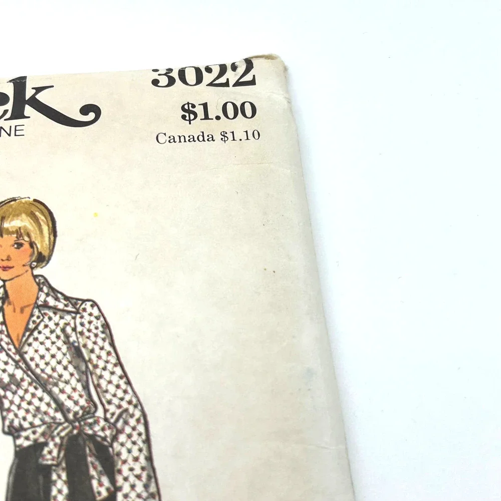Butterick Vintage 1970's Pattern #3022 Evening Blouse And Pants Size 12 HTF RARE